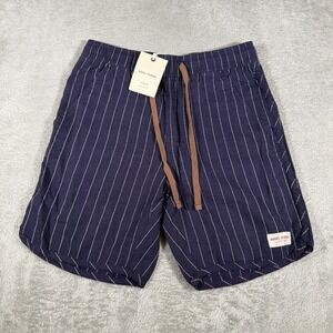 Banks Journal John E Walkshort Shorts Mens XS Blue Striped Linen Blend Vacation